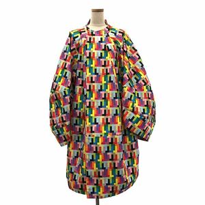 【美品】 COMME des GARCONS / コムデギャルソン | 2024SS | ポリエステル 総柄 幾何学模様 断ち切り 変形 立体 オーバー コート