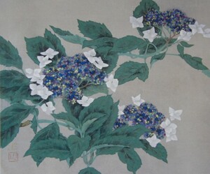 伊藤 はるみ【雨あがり】希少画集画、状態良好、新品高級額装付、日本画、人気作家 、ふるさと、自然、風景、送料無料