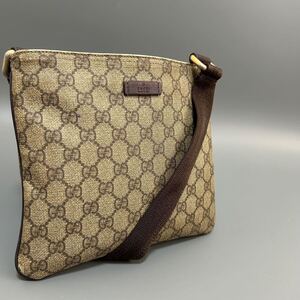 1円 GUCCI グッチ GGスプリーム ショルダーバッグ クロスボディ PVC×レザー 201538 204046 ワンショルダーバッグ 正規品本物