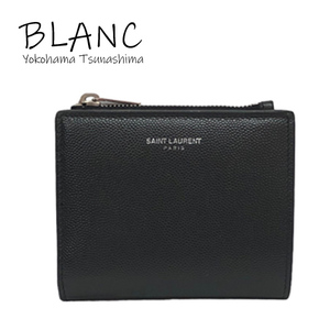 サンローランパリ 二つ折り財布 レザー ブラック 556260 コンパクトウォレット SAINT LAURENT 横浜BLANC