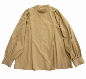 N.Natural Beauty Basic N.ナチュラルビューティーベーシック バンドカラー シャツ カットソー ブラウス M キャメル 茶系 レディース♪２