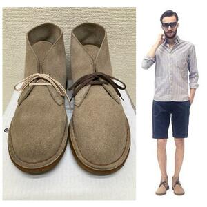 【靴ひもカスタム】クラークス デザートブーツ UK規格 スウェード スエード Clarks 13292 サンドベージュ Sand US8.5 26.5cm イギリス軍