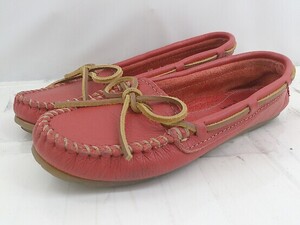 ◇ MINNETONKA ミネトンカ 617R BOAT MOC モカシン シューズ サイズ6 レッド レディース E