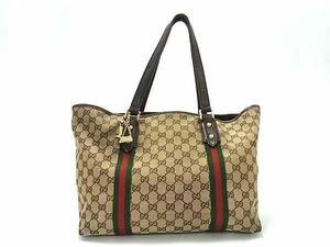 1円 GUCCI グッチ 139260 GG柄 GGキャンバス ハンドバッグ トートバッグ ショルダーバッグ 肩掛けかばん レディース ベージュ系 AZ5234