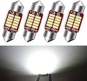 NAKOBO led ルームランプ T10 x 31mm 12-24V 対応 ホワイト 4個 安定した流れ キャンセラー内蔵 無極