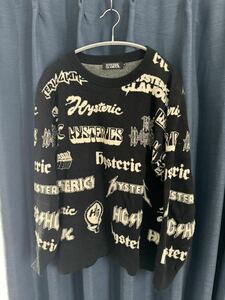 HYSTERIC GLAMOUR ヒステリックグラマー ニット ロゴ柄 セーター 黒S