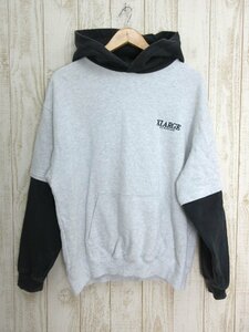 XLARGE/エクストララージ：LAYERED HOODED SWEAT レイヤード フーデッド スウェット パーカー ASH サイズM メンズ 中古/USED