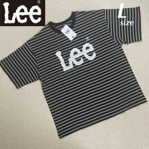 【送料無料】【定価4950円】Lee リー オーバサイズ Tシャツ ボーダー 黒×灰色 Lサイズ