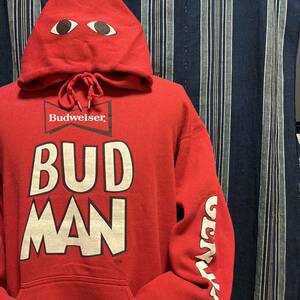 80s 90s budweiser budman longsleeve sweat foodie parker 80年代 90年代 バドワイザー バドマン スウェット パーカー フーディー