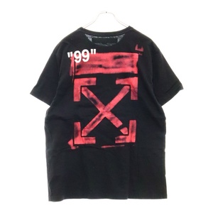 OFF-WHITE オフホワイト 19SS Stencil T-Shirt ステンシルロゴプリント半袖Tシャツ ブラックOMAA038R19185015