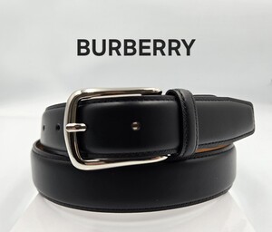 【BURBERRY】レザーベルト　黒　新品未使用　【B-93】