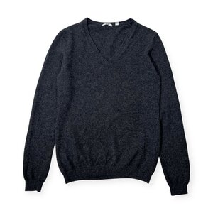 カシミヤ100％◆UNIQLO ユニクロ カシミアウール Vネック 長袖 ニット セーター L/ダークグレー系 レディース