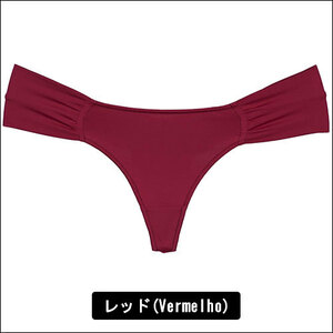 Tバックショーツ レディースショーツ マイクロファイバー Sサイズ　レッド(Vermelho)　12075