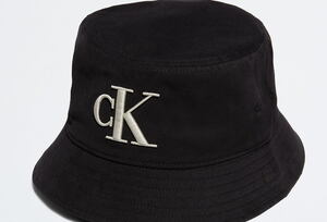 日本完売！　2024最新　Calvin Klein Embroidered Monogram Logo Twill Bucket Hat　　ロサンゼルスから本物をお届け！