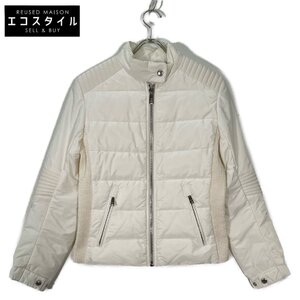 PRADA プラダ 19年製 290545 R152 ホワイト ライダースダウンジャケット ホワイト 40 ジャケット ナイロン レディース 中古