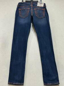 ※TRUE RELIGION トゥルーレリジョン ROCCO NO FLAP SUPERT ストレッチデニムパンツ 未裾直 濃いインディゴ メキシコ製 30 BJBD.C