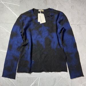 【奇跡の新品未使用タグ付き】コムデギャルソン　COMME des GARCONS クルーネックニット　カットソー　ブリーチ風デザイン　ブラック