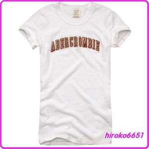 ☆新品 059★アバクロ Tシャツ Tee★Sophia Neutrals(Cream) ウーマン M アップリケ★Abercrombie & Fitch☆