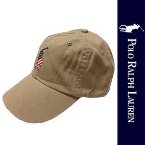 新品 POLO RALPH LAUREN CAP ポロ ラルフローレン キャップ カーキ 星条旗 帽子 ベースボール ビッグポニー メンズ レディース 刺繍 正規品