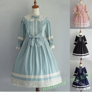 新品ゴスロリワンピ S~5XL 大きいサイズ 姫系ゴシックロリータドレス フリルワンピースレトロコスプレパーティー 衣装 お色選択可 LD075