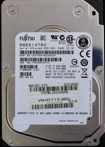 (国内発送) FUJITSU MBE2147RC SAS 2.5インチ HDD ディスク容量 146GB 使用時間 44325H 初期化済 中古品 (管:ESAS17 x1s