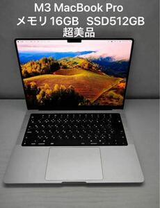 超美品　M3 MacBook pro メモリ16GB SSD512GB 落札する気のない人からの入札はご遠慮ください。迷惑です。