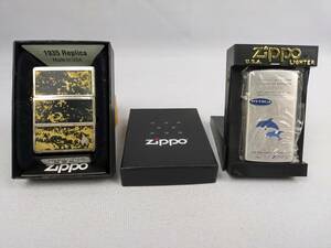 ☆1円スタート☆【中古】Zippo　ジッポ　スリム　レプリカ　2個セット　