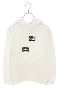 シュプリーム パーカー コムデギャルソンシャツ Split Box Logo Hooded Sweatshirt サイズ:M スプリットボックスロゴパーカー 中古 FK04