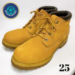 【美品】Timberland 4ホールイエローブーツ 25 ウォータープルーフ