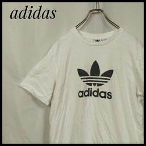 アディダス　半袖Ｔシャツ　トレフォイルロゴ　デカロゴ　定番　人気ブランド　ホワイト　白色　Ｍサイズ相当　ａｄｉｄａｓ