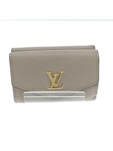 LOUIS VUITTON◆ポルト・フォイユ・ロックミニ_GRY/レザー/BEG/レディース