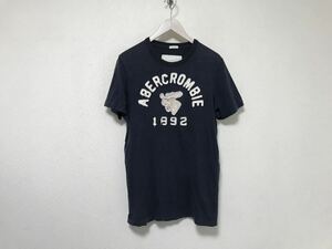 本物アバクロアンドフィッチAbercrombie&Fitchコットン半袖TシャツメンズアメカジサーフミリタリービジネススーツL紺ネイビーマカオ製