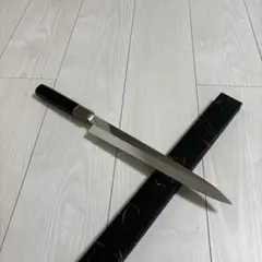 新品　ウルトラ鏡面　ステン本焼V金10号柳刃包丁270mm 高級黒檀白水牛八角柄