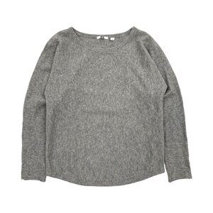 カシミヤ100%◆UNIQLO ユニクロ カシミアウール クルーネック 長袖 ニット セーター Sサイズ/グレー系/レディース/O-32