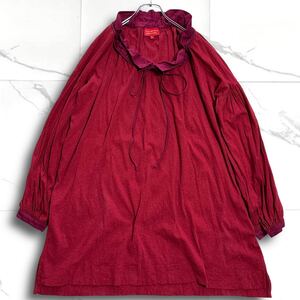 Vivienne Westwood RED LABEL ヴィヴィアンウエストウッド レッドレーベル チュニックワンピース ギャザー バルーン リボン紐 レースアップ