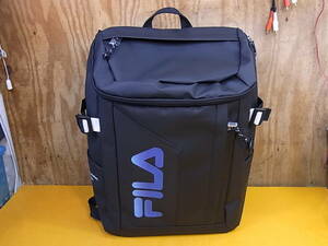 □Yg/796☆【美品】フィラ FILA☆リュック バックパック☆26L☆ブラック/グリーンパープル☆高さ44cm 奥行16cm 幅30cm☆中古品