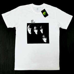 ■THE BEATLES/with the beatles アルバム・ジャケットプリントTシャツ・ホワイトL新品■