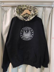 X-LARGE エクストララージ XLARGE PATTERN BLOCKED HOODED SWEATSHIRT パーカ フーディー ブラック Lサイズ 2024 最新人気品