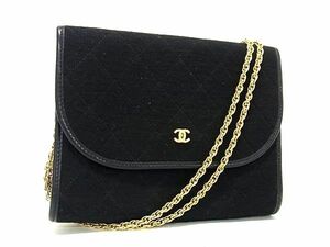 1円 ■美品■ CHANEL シャネル ココマーク マトラッセ キャンバス×レザー ワンショルダーバッグ レディース ブラック系 BK2101