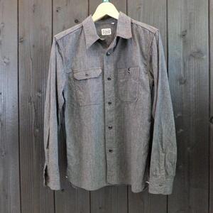 Mサイズ　【SALE】THE FLAT HEAD　シャンブレー長袖ワークシャツ　7108W