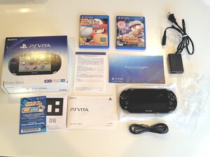 【動作確認/初期化済】PlayStationVita（PCH-2000 ブラック）＋パワプロ2013・2014セット SONY PSVITA Wi-Fiモデル