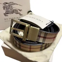 新品 箱付き タグ付き BURBERRY シャドーホース チェック ベルト