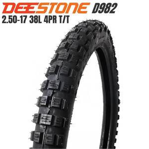 DEESTONE ディーストーン 二輪用 ブロックタイヤ D982 2.50-17 4PR チューブタイプ（TT）前後兼用 スーパーカブ