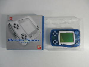 中古 ゲーム機 BANDAI バンダイ WonderSwan ワンダースワン SW-001 本体 箱あり スケルトンブルー ※通電のみ確認済 ／A