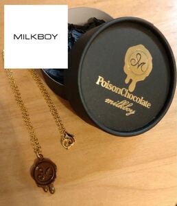 レディース MILKBOY ミルクボーイ チョコレートSEALネックレス アクセサリー ゴールド 箱付き 041024-001