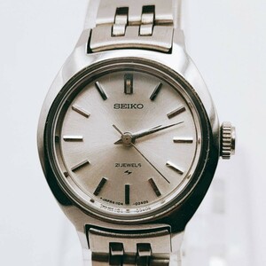 #42 【動作品】★入手困難 SEIKO セイコー 1104-0090 腕時計 手巻き 21石 3針 銀色文字盤 アナログ ヴィンテージ アンティーク 昭和レトロ