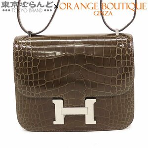 101717364 エルメス HERMES コンスタンス 3 ミニ U刻印 グリエレファント シルバー金具 アリゲーター ショルダーバッグ レディース