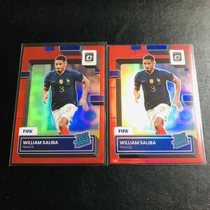 (RC) William Saliba / 2022-23 PANINI Donruss SOCCER Rated Rookie Optic Red PRIZM /165 ルーキーカード 165シリ 2枚 サリバ アーセナル