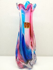 ■送料無料■Dolphin Glass ドルフィングラス 花瓶 ガラス■花器花入れオブジェインテリアアンティークフリル昭和レトロレア貴重品希少品■