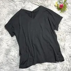 OPAQUE.CLIP 半袖Tシャツ カットソー ブラック 無地 Vネック L